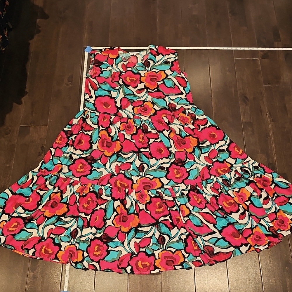 Corey Lynn Calter Floral Maxi Dress - Red, Pink, Green